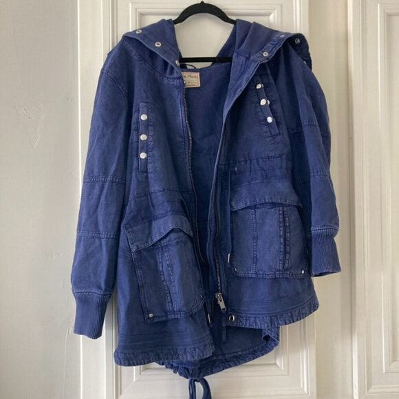 NWOT We The Free Surplus Future Parka Jacket Blue Sz XL - Picture 2 of 9